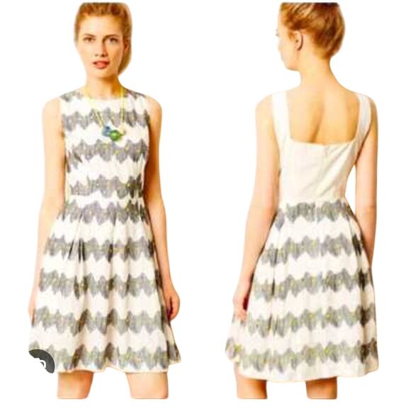 Anthropologie Corey Lynn Calter Frequence Linen abstract dress Sz 2 Resort wear - Picture 12 of 12